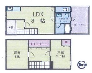 江戸堀　長屋店舗の間取り