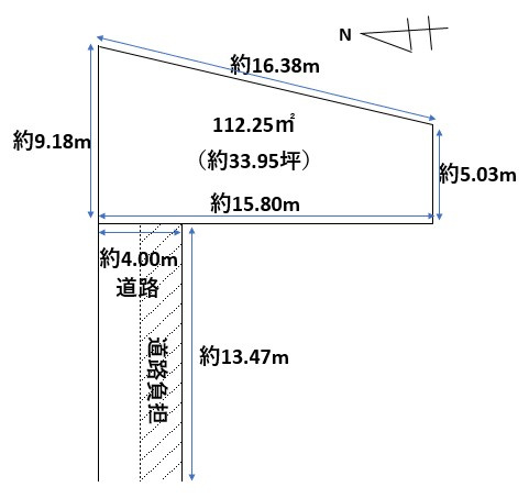 中央区姥ケ山4丁目　売地の区画図
