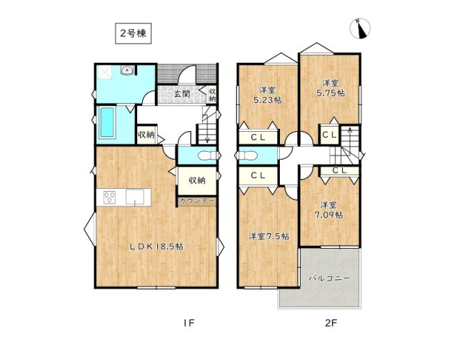 【間取り】 | 姫路市第1景福寺前／全2棟