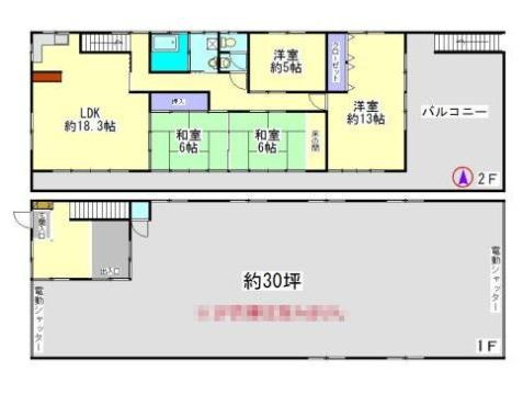 都城市大岩田町の中古一戸建の間取り