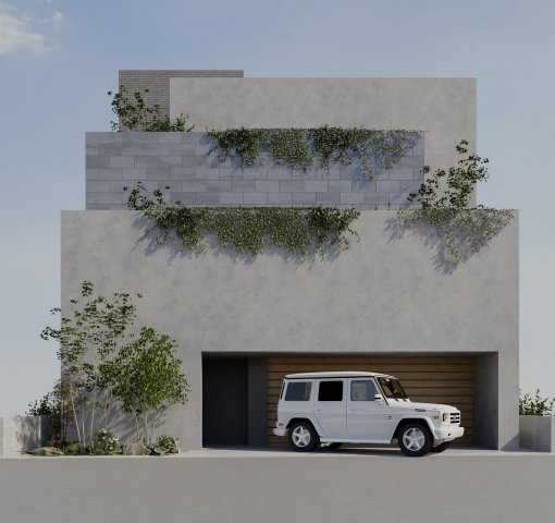 【完成予想図】 | LDK36帖+3台駐車+大型ルーバル付6LDK建物プラン（建物面積303.14平米）