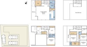 【参考プラン】 | LDK36帖+3台駐車+大型ルーバル付6LDK建物プラン（建物面積303.14平米）