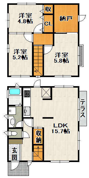 寿楽荘貸家の間取り