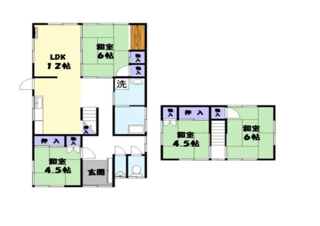 伯耆町溝口中古物件（収益物件）の間取り