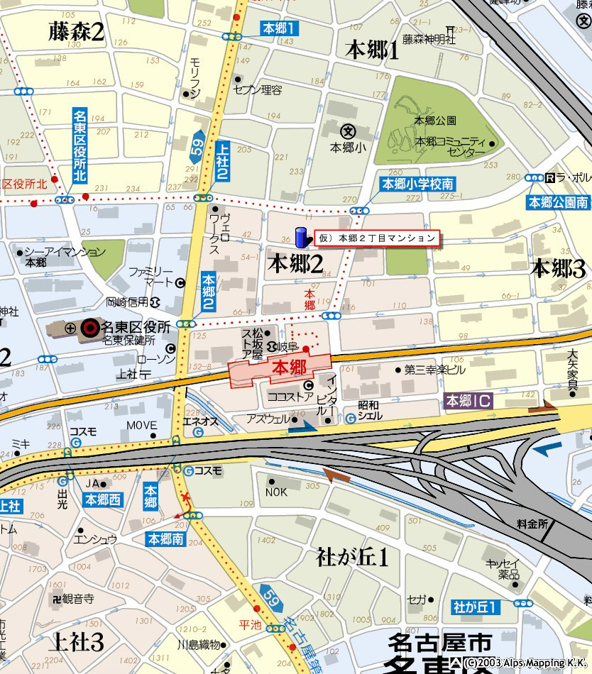 ハーモニー本郷の地図