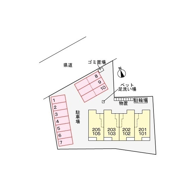 岐阜市北一色８丁目のアパートの駐車場