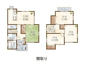 海南市多田　中古戸建の間取り