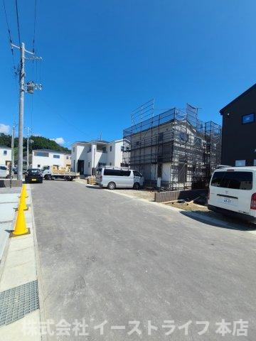 【新築戸建】　いわき市小名浜野田第2の前面道路含む現地写真|1～5号棟東側前面道路（9月撮影）