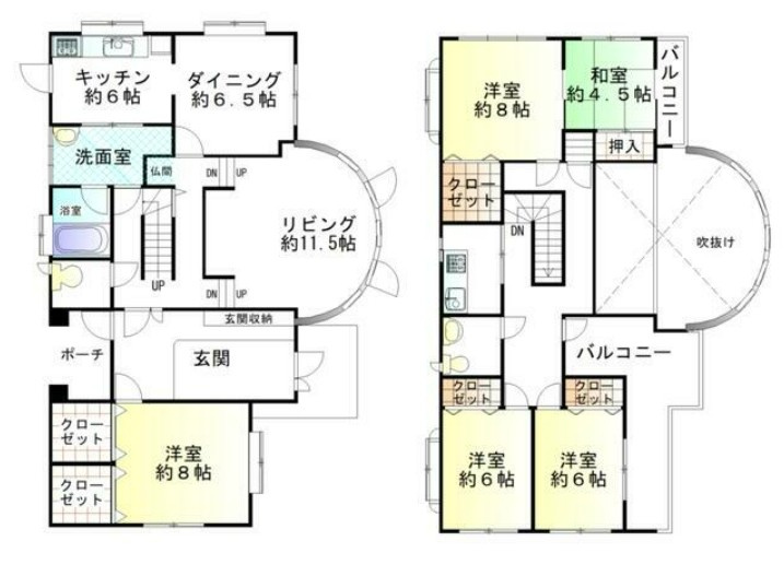 【中古】坂戸市にっさい花みず木中古住宅の間取り