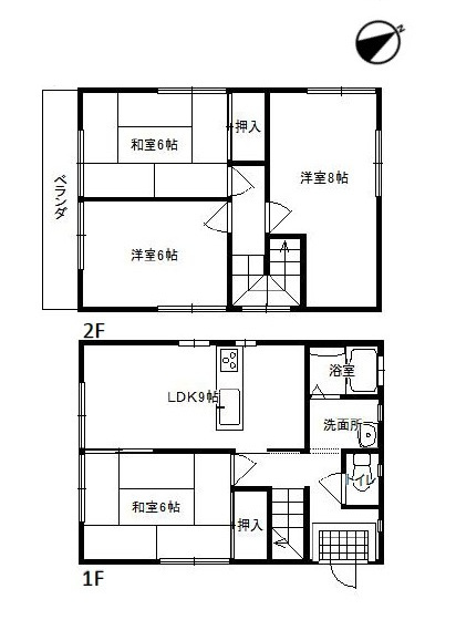 坂戸市花影町中古戸建の間取り