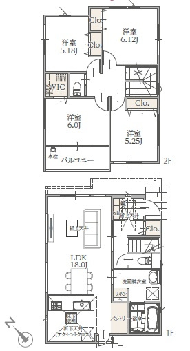 ♪♪沖縄市美里６丁目-12号棟(全9棟)の間取り|・パントリー
・2階4室