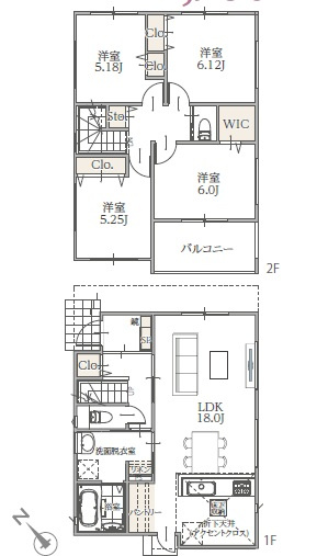 ♪♪沖縄市美里６丁目-11号棟(全9棟)の間取り|・パントリー
・LDK18帖