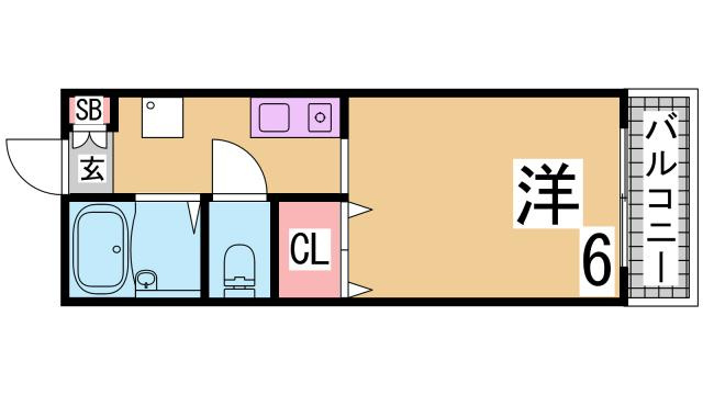 神戸市北区鈴蘭台南町２丁目のアパートの間取り