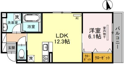 大阪市北区菅栄町のアパートの間取り