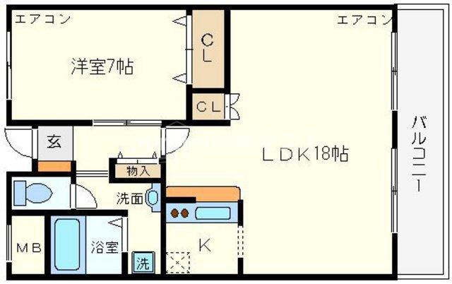 フラッツS＆Sの間取り