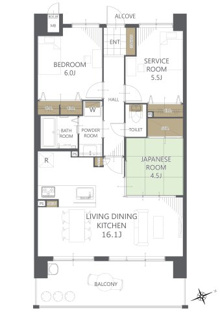 【間取り】アルファステイツ国富Ⅱ 