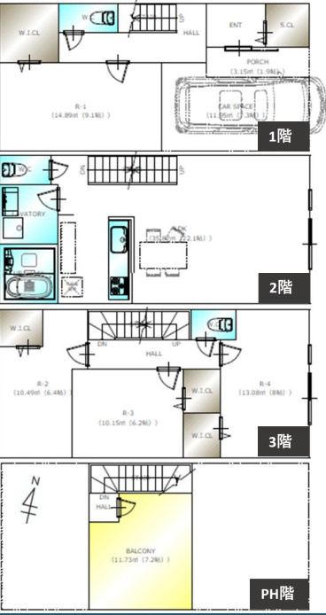 墨田区押上１丁目の古家付売地の参考プラン