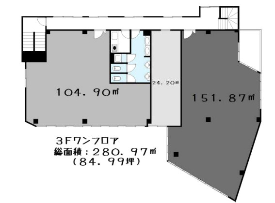 大津市大江２丁目の事務所の間取り