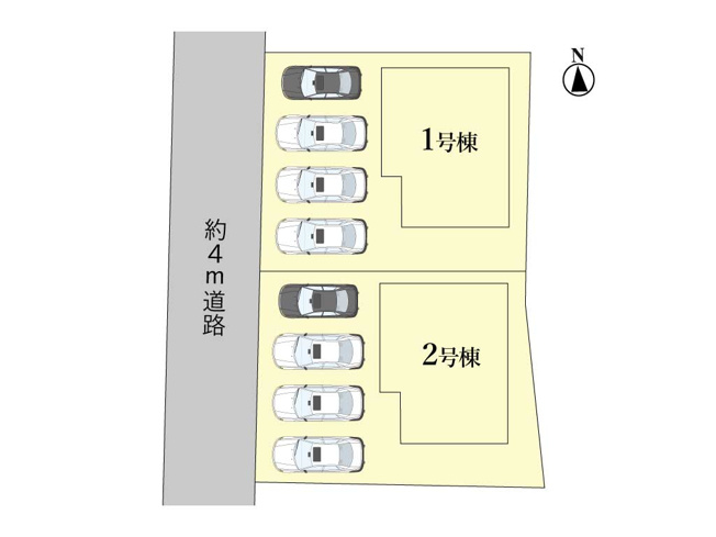 【区画図】 | 四日市市大字塩浜《2号棟》 | 駐車スペース4台