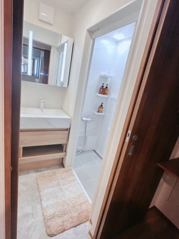 名鉄築浅8BDRシャレー 8BDR ski chalet in Meitetsu built in 2024の独立洗面台