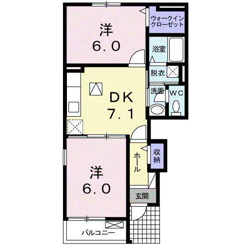 グレイシャス髙尾Ｃの間取り|使い勝手の良い間取りです♪