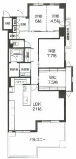 【間取り】 | ラ・メール狩口Ⅱ ３番館 | ３ＬＤＫ+ＷＩＣ