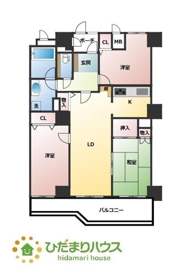 【間取り】 | 三の丸グランキャッスルタワー | 3LDKの間取です！ご家族の多い方にもおすすめ♪
明るい印象の室内はリフォーム済みですぐにご入居いただけます。