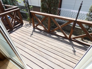 【バルコニー】 | コートボナール | おしゃれなウッドデッキのバルコニーです。