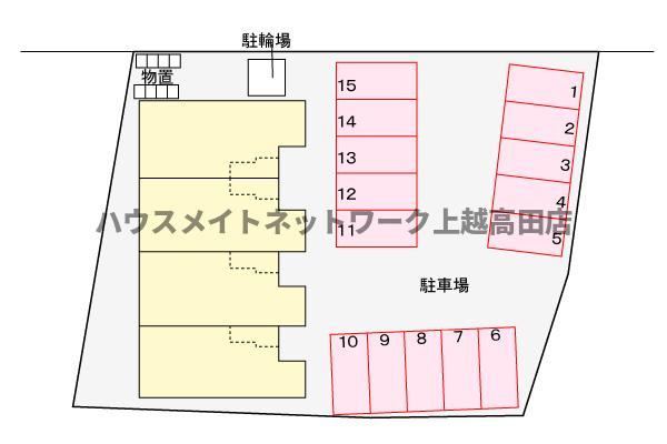 ブローテ桜木の区画図|駐車場