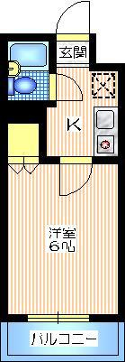 メゾンミツハシの間取り|２Ｆ南向き日当り良好　