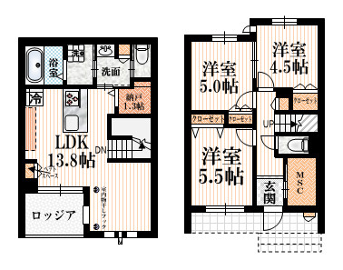 カーサ　ビアンカ　ブルーの間取り|★間取図★