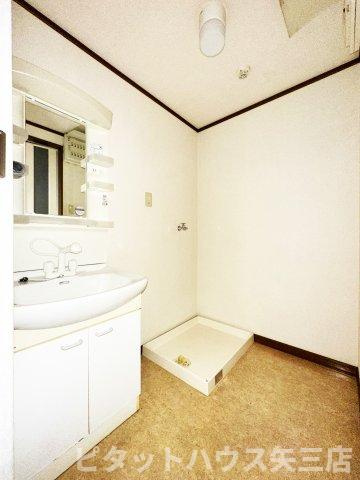 エクシード山城の洗面所|広い洗面スペース