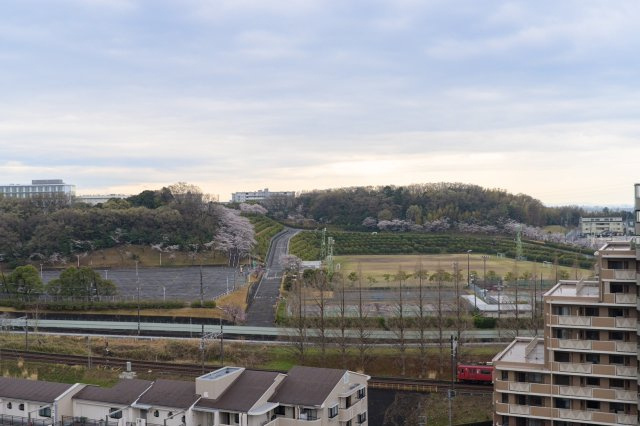 グローリアスヒルズ日進第二の展望|春には桜の見える眺望（14階部分）