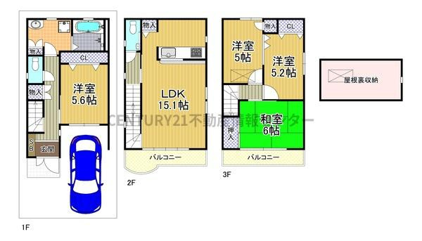 【間取り】 | 伝法３丁目　中古戸建 | 内外装リフォーム済！目地防水コーキング、クロス・CF・障子・襖張替、システムキッチン・浴室・トイレ・洗面台新調