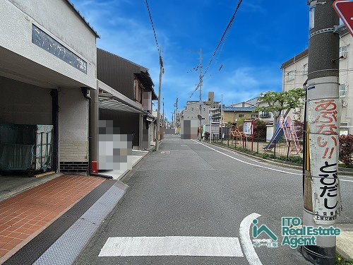 上京区靭屋町 土地の前面道路含む現地写真