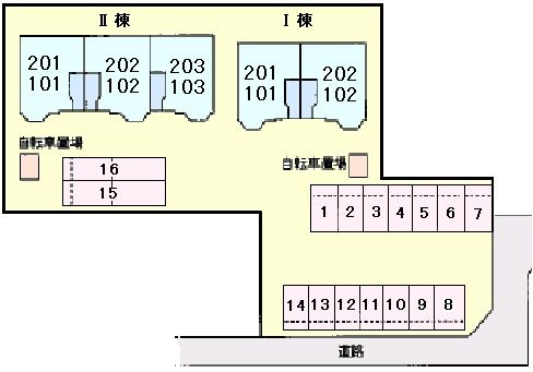 ラヴニールⅠの駐車場
