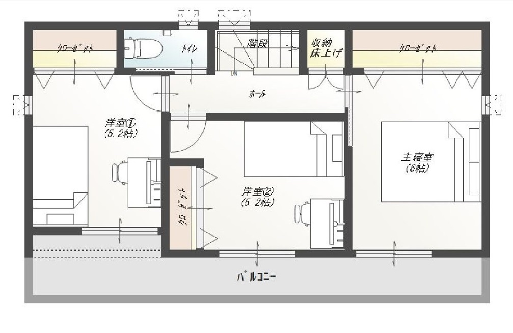 高知市石立町-2号地・建築条件付き-売土地の参考プラン|２F