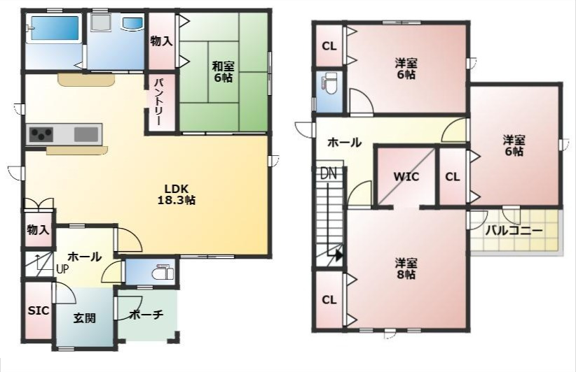 八戸市大字河原木字久保16-47　B棟の間取り
