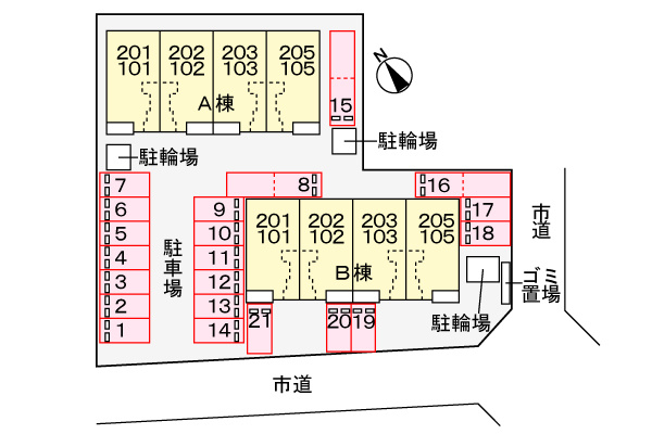 プロムナードＢの区画図