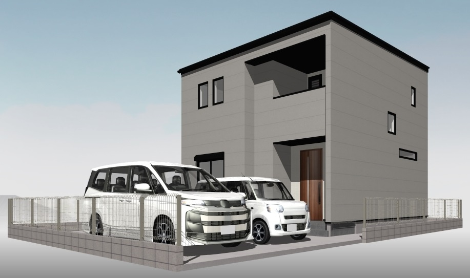 高知市石立町-3号地・建築条件付き-売土地の完成予想図|3号地・外観パースです