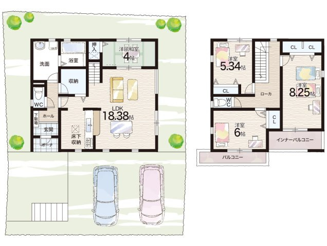 神戸市北区筑紫が丘　第3期　新築一戸建ての間取り|1号地