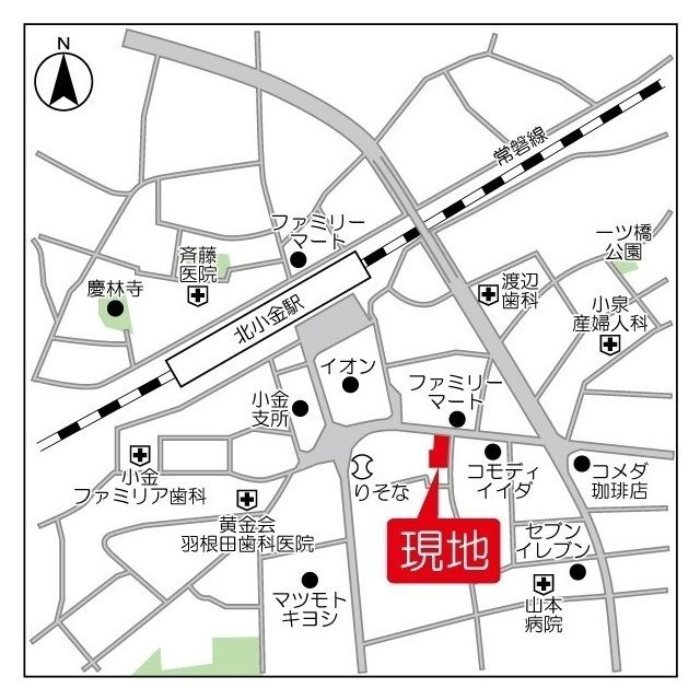コンフォリア北小金の地図