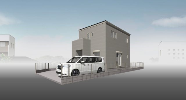 高知市石立町-6号地・建築条件付き-売土地の完成予想図|6号地・外観パースです