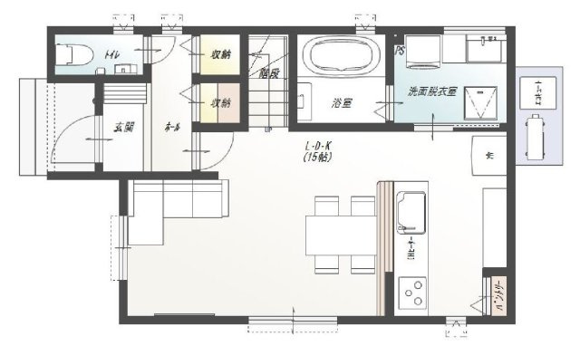 高知市石立町-6号地・建築条件付き-売土地の参考プラン|１F