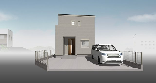 高知市石立町-6号地・建築条件付き-売土地の完成予想図|6号地・外観パースです