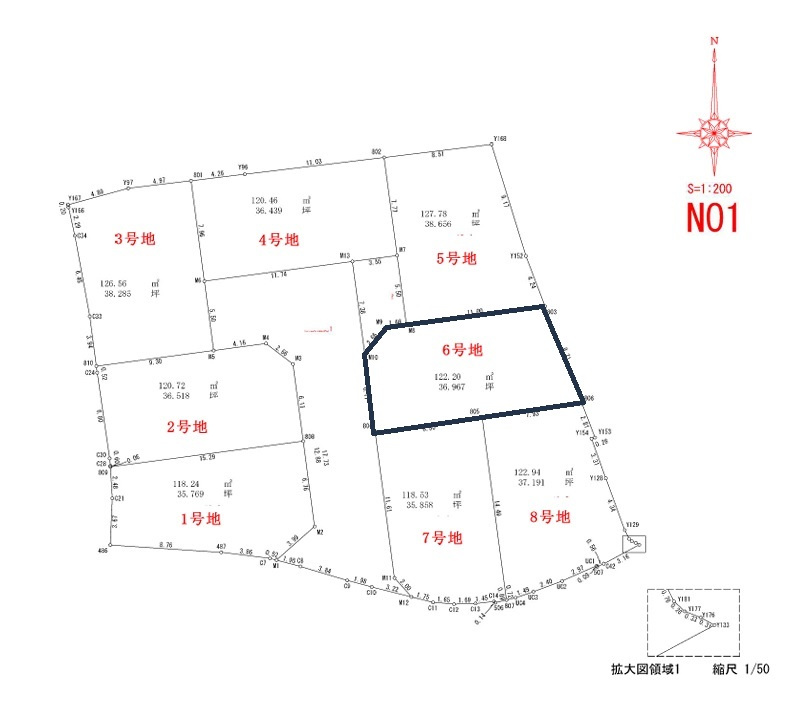 高知市石立町-6号地・建築条件付き-売土地の区画図|6号地