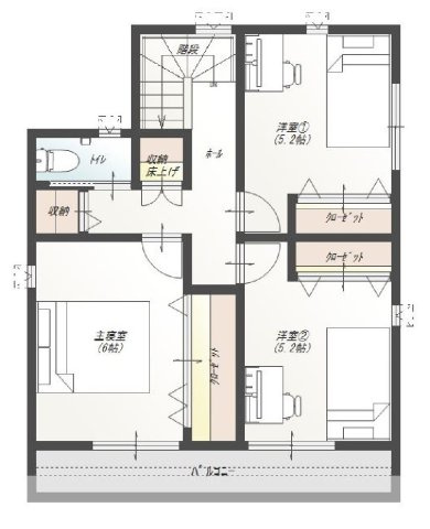 高知市石立町-8号地・建築条件付き-売土地の参考プラン|２F