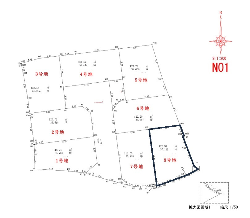 高知市石立町-8号地・建築条件付き-売土地の区画図|8号地