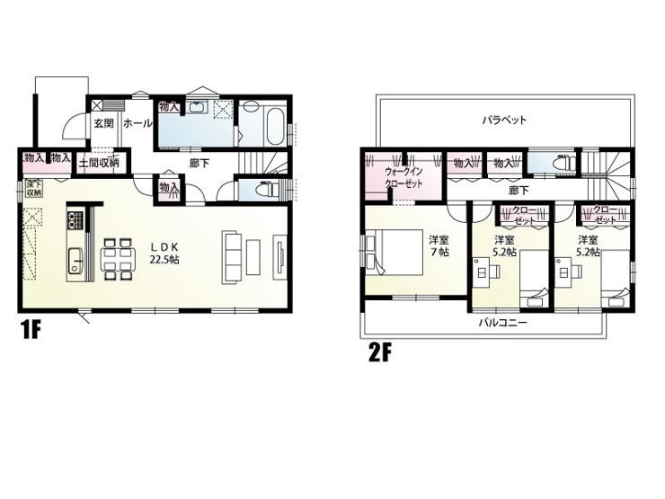 【C号棟:区画図】車4台駐車可能です。