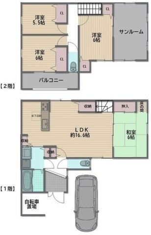 堺市南区美木多上　戸建の間取り